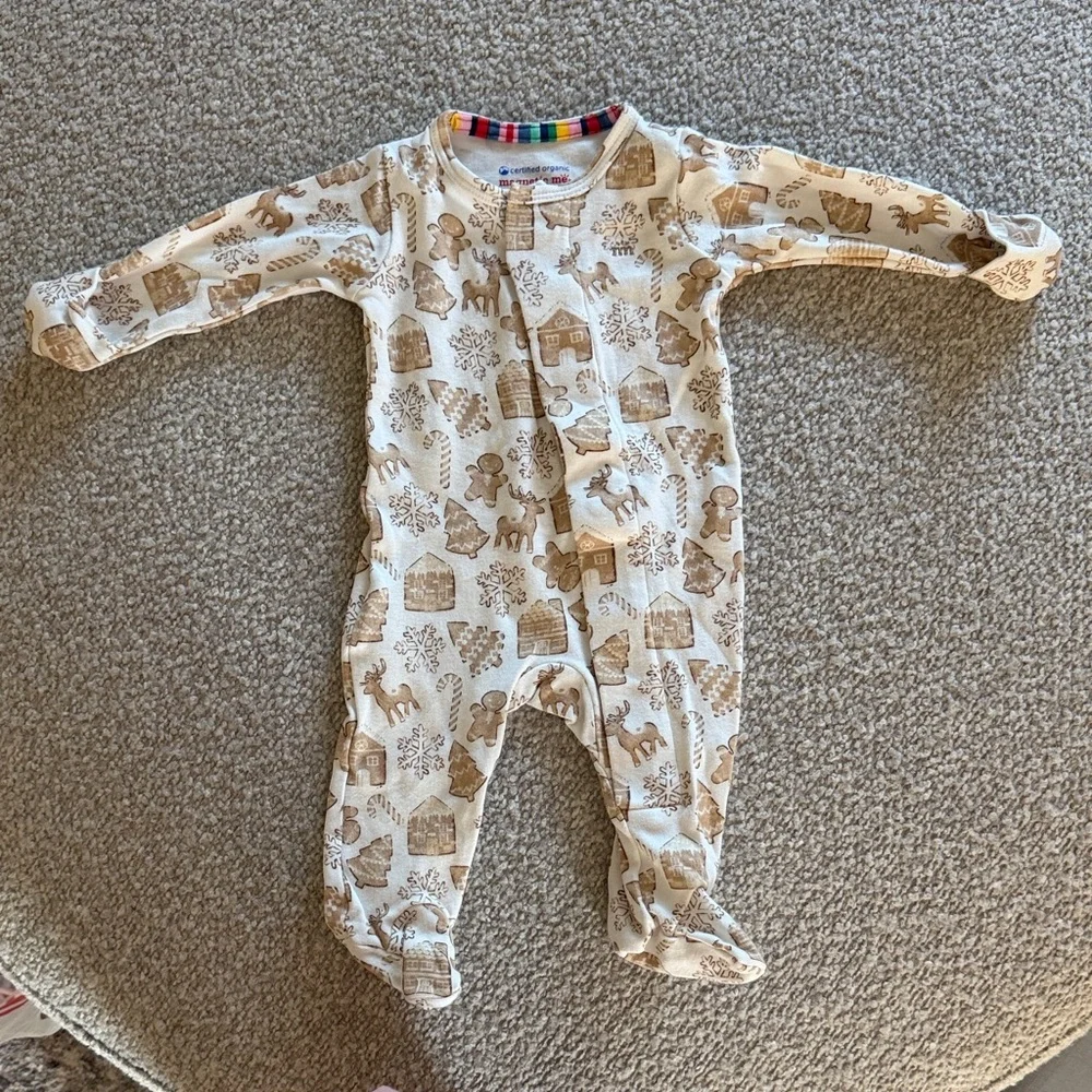 Magnetic Me Cream and Brown Holiday Gingerbread Footed Pajama